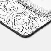 地形等高線ホワイトゲーミングマウスパッドXL デスクマット (コーナー)
