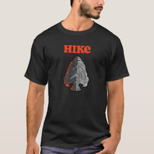 地形線矢印ハイキンググラフィックレトロ Tシャツ