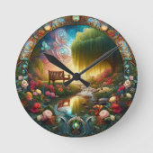 [地役権保護区] [反射へのセラミックのパス] ラウンド壁時計 (正面)
