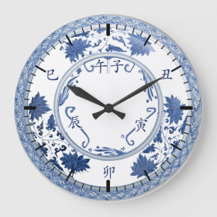 地支钟上午の繁文Di Zhi Clock (朝) ラージ壁時計