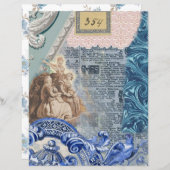 地方のフランスのコラージュのスクラップブック紙 (正面/裏面)