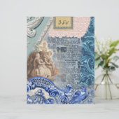 地方のフランスのコラージュのスクラップブック紙 (スタンド正面)