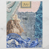 地方のフランスのコラージュのスクラップブック紙 (正面)