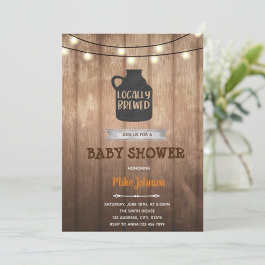 地方の手作りビール テーマの誕生日招待状 招待状 (スタンド正面)