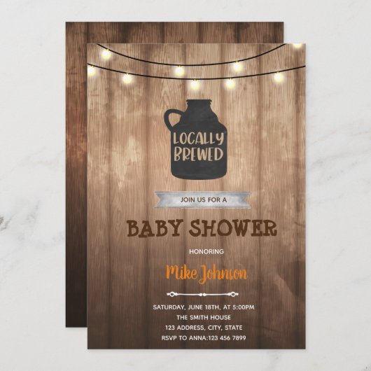 地方の手作りビール テーマの誕生日招待状 招待状 (正面/裏面)