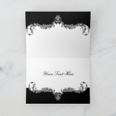 地方の繁栄する黒と灰色のダマスク感謝していあなた サンキューカード (内部)