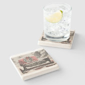 **地方の道路とトラック** クリスマス コースター (横)