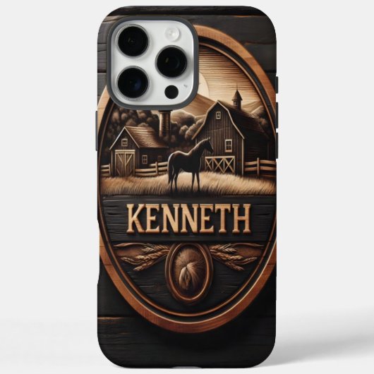 地方の馬を特徴とする木彫りの看板 Case-Mate iPhoneケース (裏面)