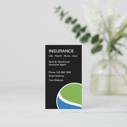 地方モダン保険代理店 名刺 (スタンド正面)