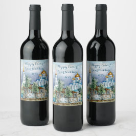 地方小都市ザドンスクアクアレル ワインラベル