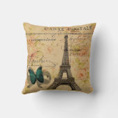 地方手書きのパリエッフェル塔のフランス語 クッション (裏面)