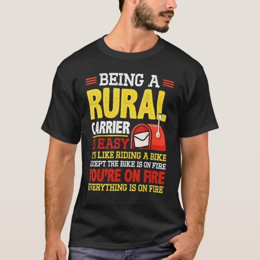 地方輸送業者郵便局郵便配達人メールレディ1 Tシャツ (正面)