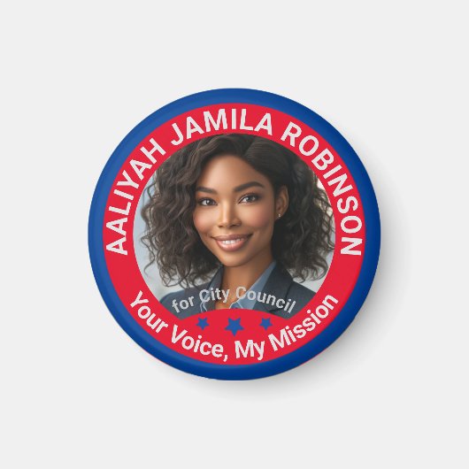 地方選挙パーソナライズされたの写真カスタムキャンペーン マグネット (正面)