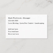 地最高の元の芝刈り用名刺 名刺 (裏面)