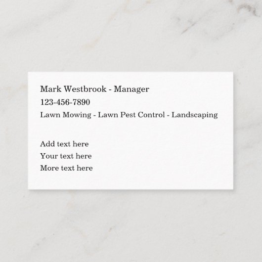 地最高の元の芝刈り用名刺 名刺 (裏面)