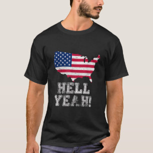 地獄うん愛国的な米国国旗のアメリカ軍誇りを持った国軍 Tシャツ