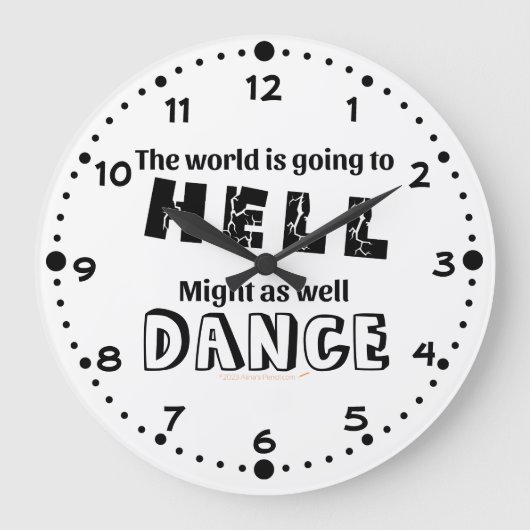 地獄おもしろいの踊りに行くダンサーへの贈り物 ラージ壁時計 (正面)