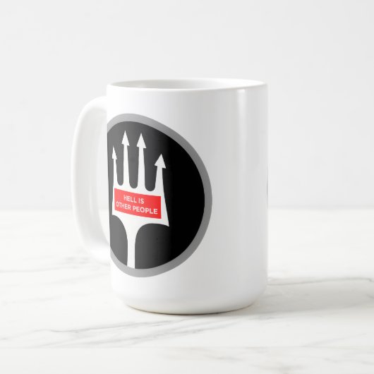 地獄おもしろいは他の人々の人々をピチャク扱いにくク群衆 コーヒーマグカップ (正面左)