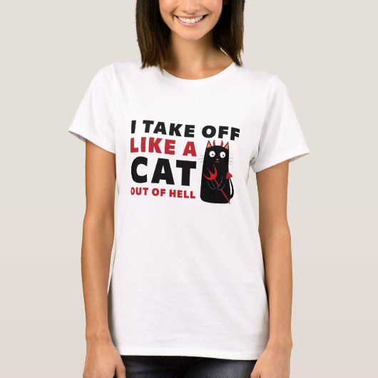地獄から猫のように飛び出す Tシャツ (正面)