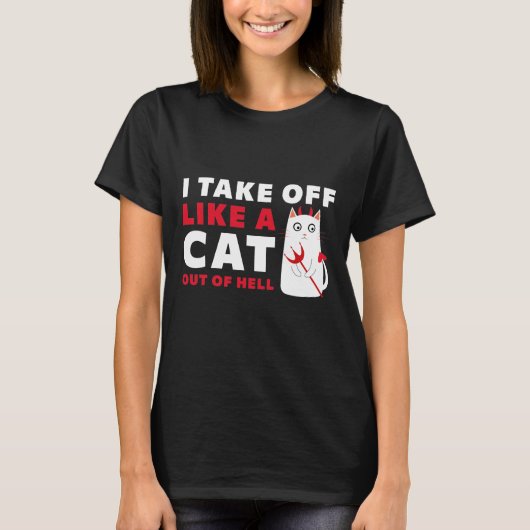 地獄から猫のように飛び出す Tシャツ (正面)