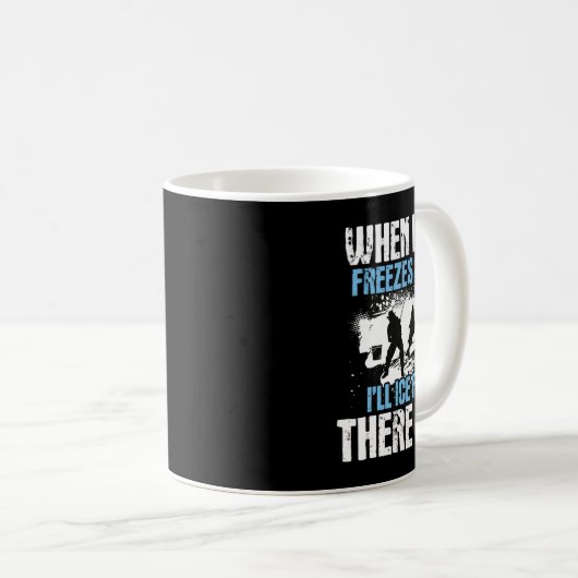 地獄が凍ったら魚を氷で凍らせる – Ice F コーヒーマグカップ (正面右)