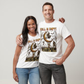 地獄が空っぽのハロウィン魔女三日月スケルトン Tシャツ (ユニセックス)