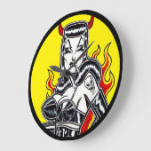 地獄に落ちる ラージ壁時計 (傾斜)