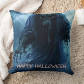 地獄のような風景の中の黒い幽霊 – ハロウィーン クッション (ブランケット)