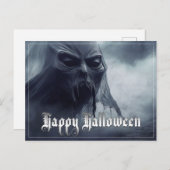 地獄のような風景の中の黒い幽霊 – ハロウィーン シーズンポストカード (正面/裏面)