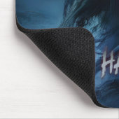 地獄のような風景の中の黒い幽霊 – ハロウィーン マウスパッド (コーナー)