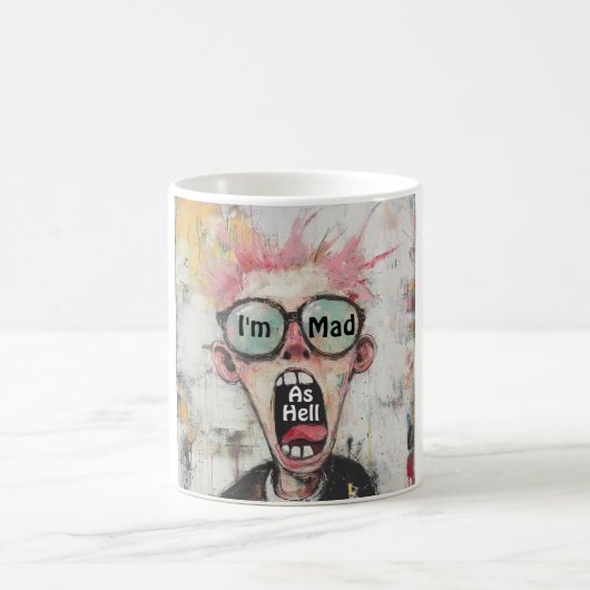 地獄のように腹が立つ コーヒーマグ コーヒーマグカップ (中央)