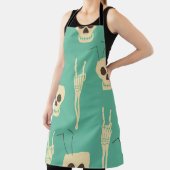 地獄のパーティーのシームレスなパターン。人間のスカルをゴブルとして エプロン (インサイチュ)