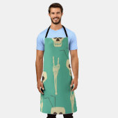 地獄のパーティーのシームレスなパターン。人間のスカルをゴブルとして エプロン (着用した状態)