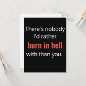 地獄の友だち最高のに燃えおもしろいる カード (正面/裏面インサイチュ)