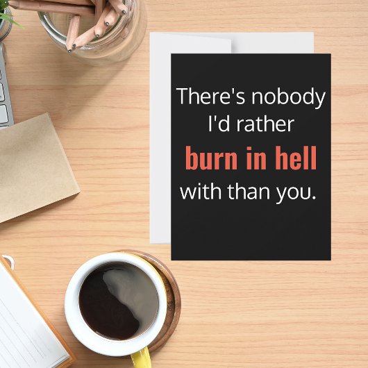 地獄の友だち最高のの誕生日おもしろいカードで焼く カード
