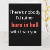 地獄の友だち最高のの誕生日おもしろいカードで焼く カード (黄色い花)