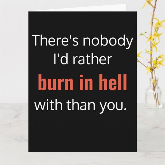 地獄の友だち最高のの誕生日おもしろいカードで焼く カード (黄色い花)