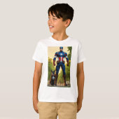 地獄の守護神威厳のある漫画 Tシャツ (正面フル)