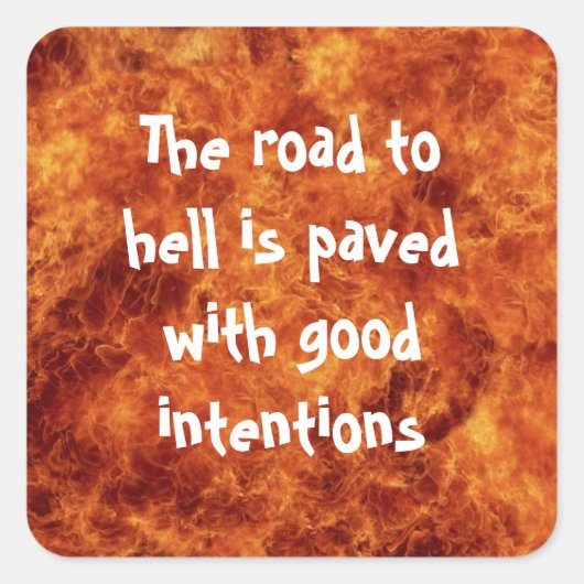 地獄の広場への道ステッカー スクエアシール (正面)