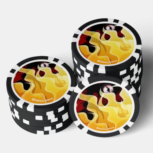 地獄の悪魔の目ポーカー チップ (積み重ね)
