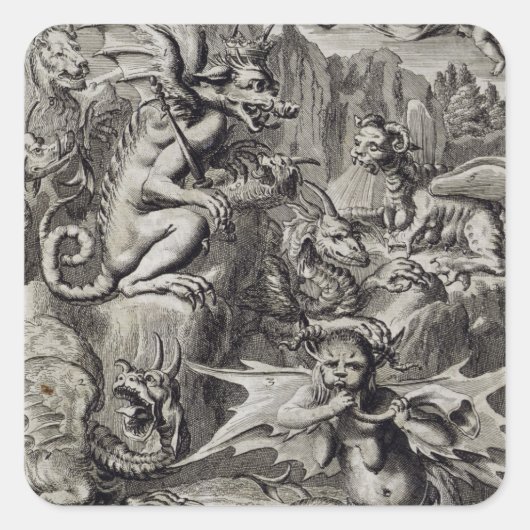 地獄の情景、イラストレーション第1部3部茶 スクエアシール (正面)