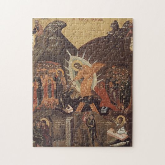 地獄の正統のアイコンを悩ますイエス・キリスト ジグソーパズル (縦)