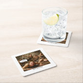 地獄の熱いヨガ。 スクエアペーパーコースター (インサイチュ)