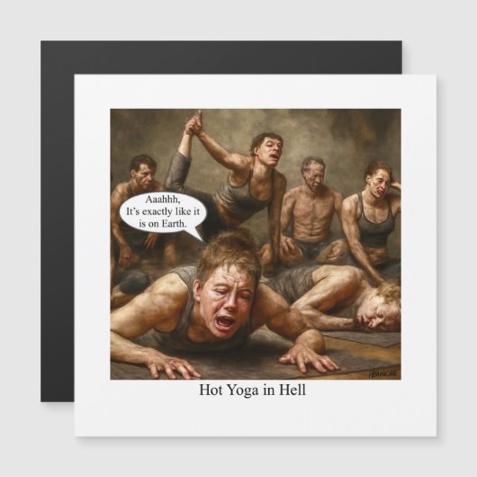 地獄の熱いヨガ。 マグネット招待状 (正面/裏面)