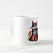 地獄の番犬ハスキー犬 コーヒーマグカップ (正面左)