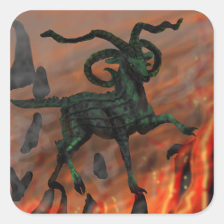 地獄の緑の四角の悪魔のヤギ スクエアシール