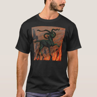 地獄の緑の四角の悪魔のヤギ Tシャツ