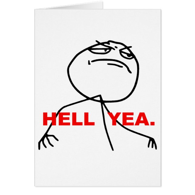 地獄の賛成の激怒の顔のミーム (正面)