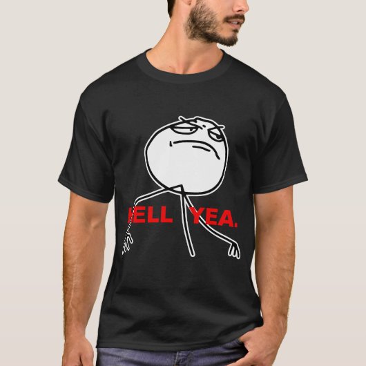 地獄の賛成の激怒の顔のミーム Tシャツ (正面)