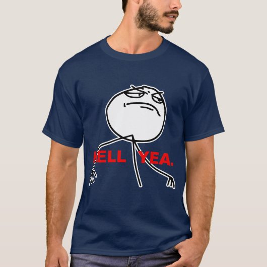 地獄の賛成の激怒の顔のミーム Tシャツ (正面)